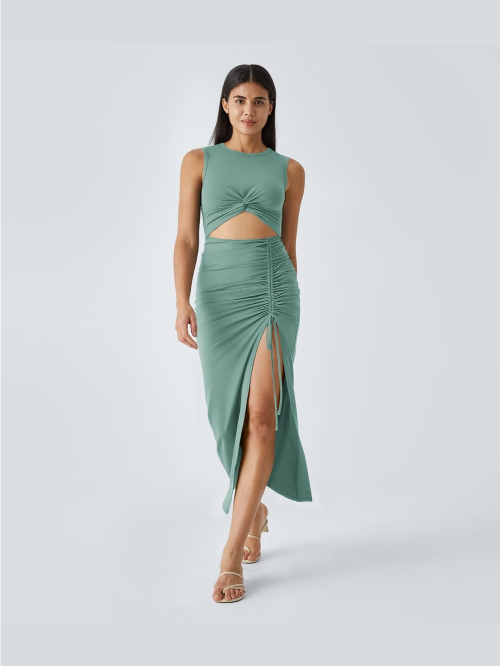 HALARA Twist Cutout Maxi Dress